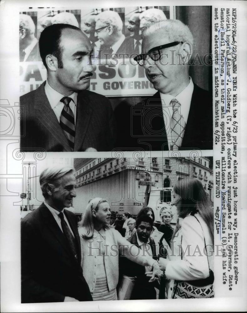 1970 Press Photo Arthur Goldberg, Basil Peterson, and Howard Samuels - Historic Images