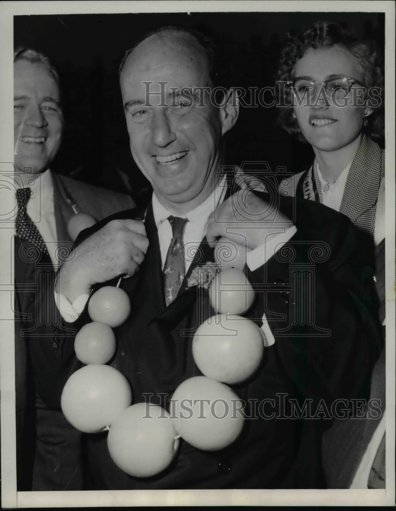 1952 Press Photo Governor Adlai Stevenson Shown In Tampa - Historic Images