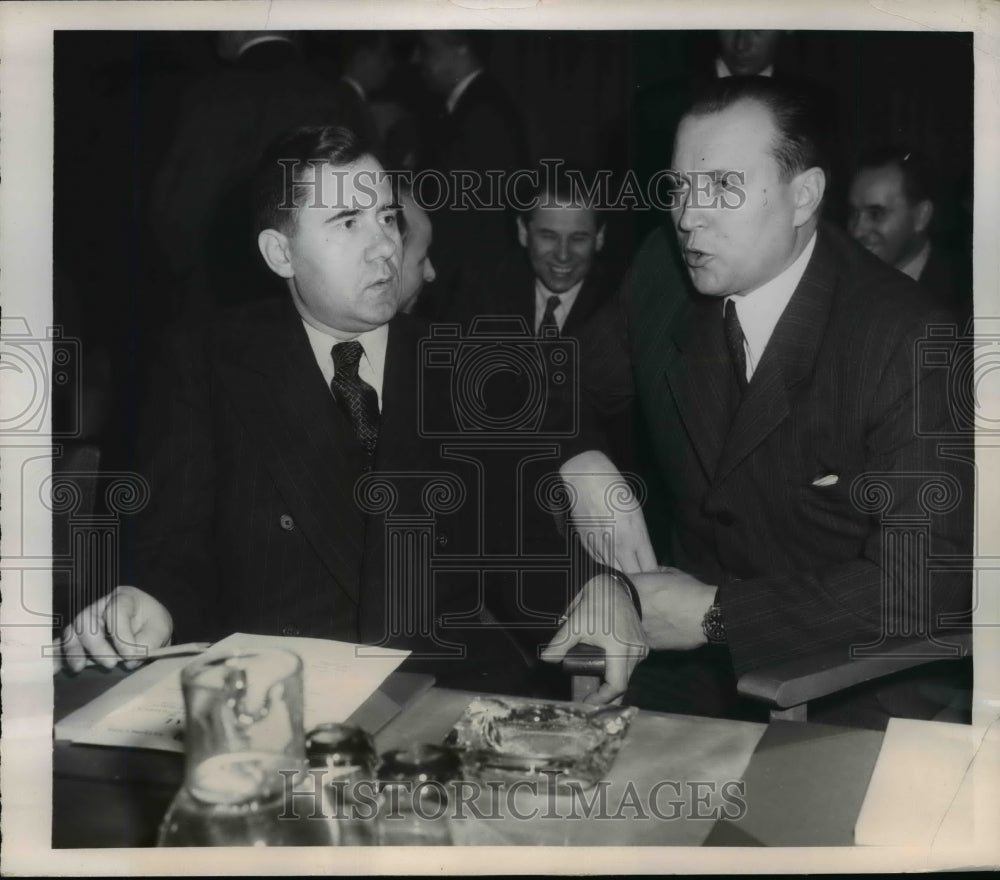 1949 Press Photo Gromkyko, Malik at meeting of the Political Committee-Historic Images