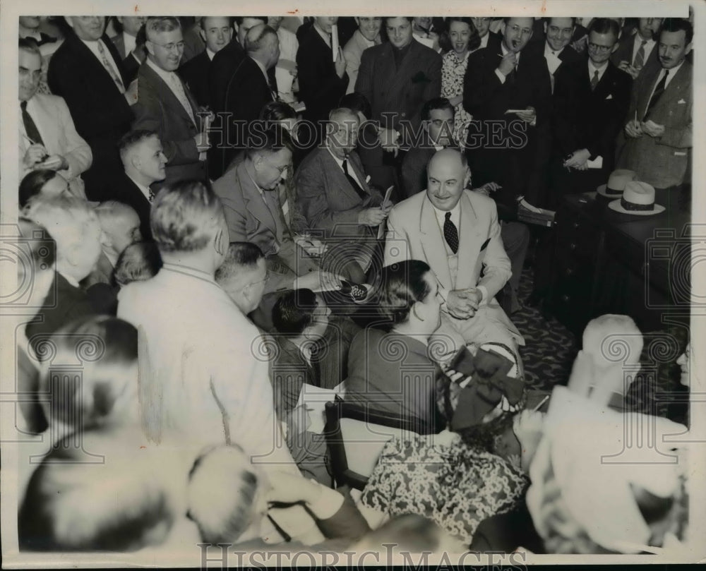 1940 Press Photo James A. Farley speaks to crowd - nep03855-Historic Images