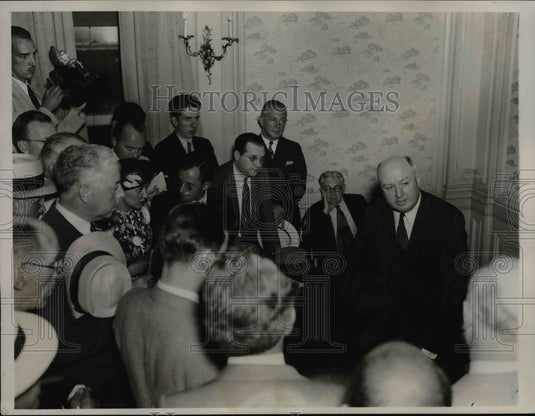 1936 Press Photo James A. Farley interviewed by reporters - Historic Images