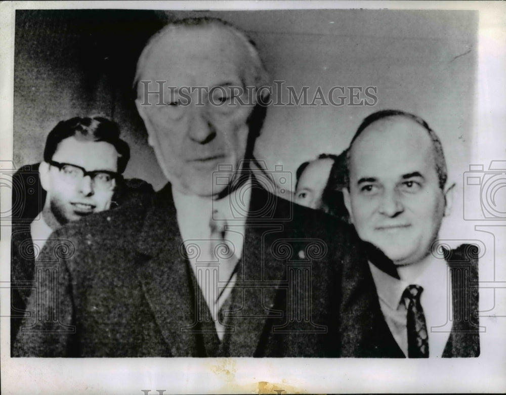 1966 Press Photo Former Chancellor Konrad Adenauer Arrives For A Meeting-Historic Images