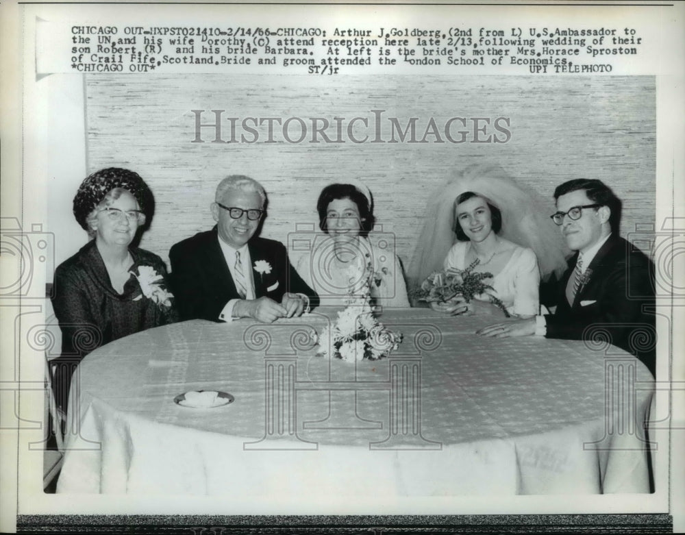 1966 Press Photo Arthur Goldberg And His Wife Attended The Wedding - Historic Images