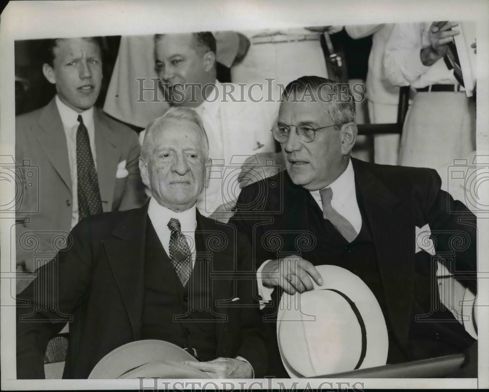 1937 Press Photo Senator Carter Glass And Col. Edwin Halsey - Historic Images