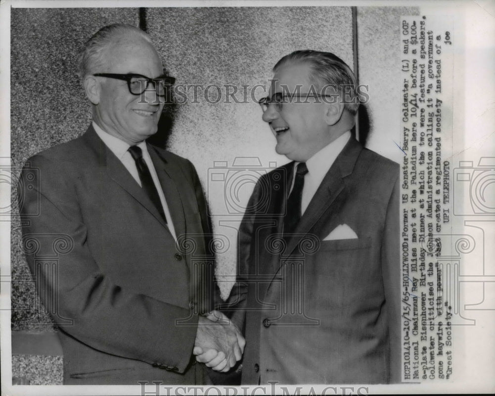 1965 Press Photo Former Senator Barry Goldwater And Ray Bliss - Historic Images