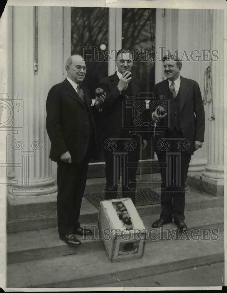 1930 Press Photo Congressmen Present A Box Of Apple To Pres. Hoover - Historic Images