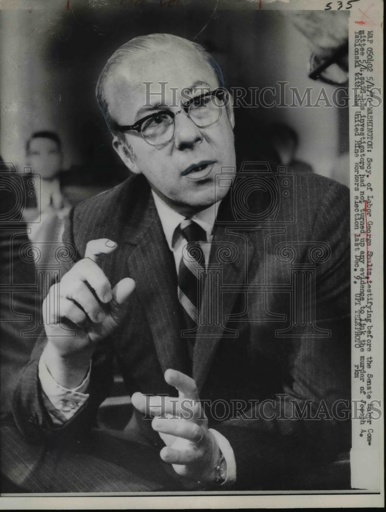 1970 Press Photo Secy. Of Labor George Shultz Testifying Before The Co ...