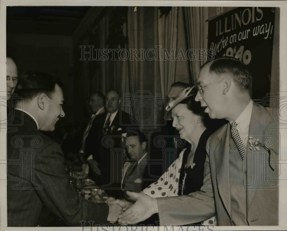 1940 Press Photo Thomas E. Dewey Pres Nominee, Mrs. Bertha Bauer & Dwight Green - Historic Images