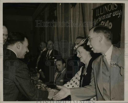 1940 Press Photo Thomas E. Dewey Pres Nominee, Mrs. Bertha Bauer & Dwight Green - Historic Images