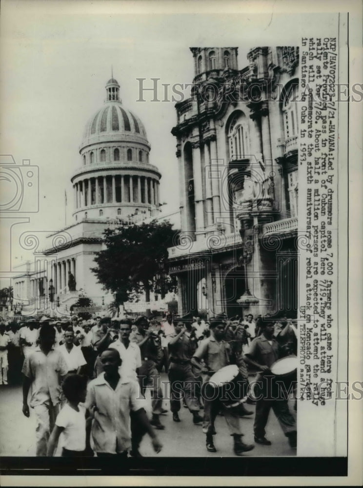 1959 Press Photo Oriente Province Moncado Farmers Rally in Havana, Cuba - Historic Images