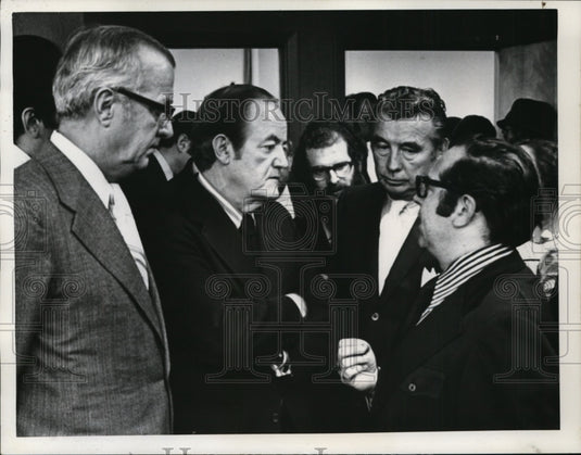 1972 Press Photo Brooklyn Mayor John Coyne, Senator Humphrey & John Carney - Historic Images