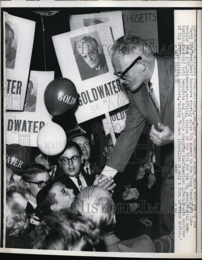 1963 Press Photo Senator Barry Goldwater at young Republican Convention-Historic Images