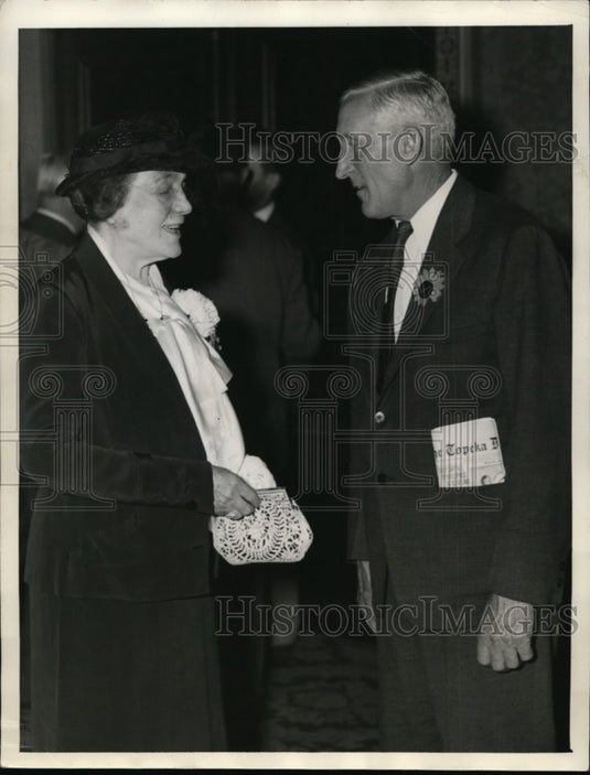 1936 Press Photo Mrs. henry Allen & W.P. Lambertson at Kansas Delegation HQ - Historic Images