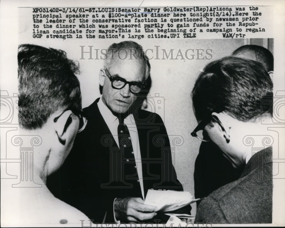 1961 Press Photo Sen Barry Goldwater of AZ to run for President - nep06610-Historic Images