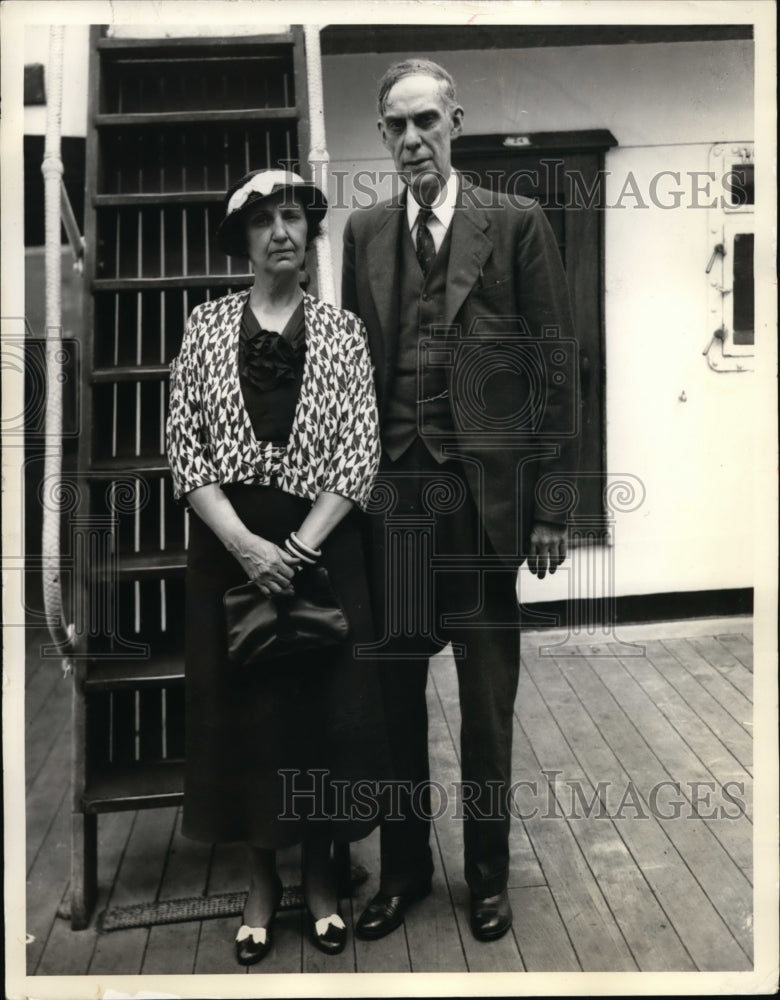 1933 Press Photo Mr &amp; Mrs William Delany for economic conference in UK-Historic Images