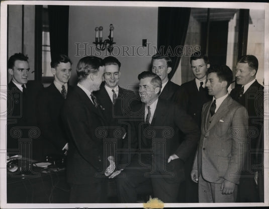 1937 Press Photo Henry Wallace Visited by Future Farmers at the Capital in DC - Historic Images