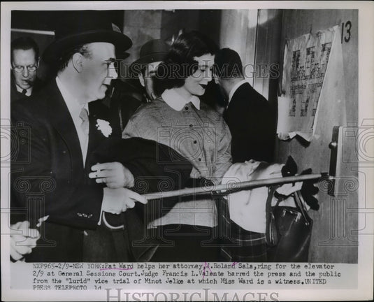 Press Photo Pat Ward at Minot Jelke Trial General Sessions Court, New York-Historic Images