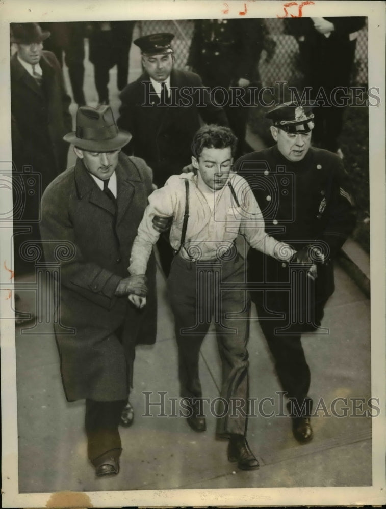1935 Press Photo Frank J. In Custody After Prison Break Attempt - Historic Images