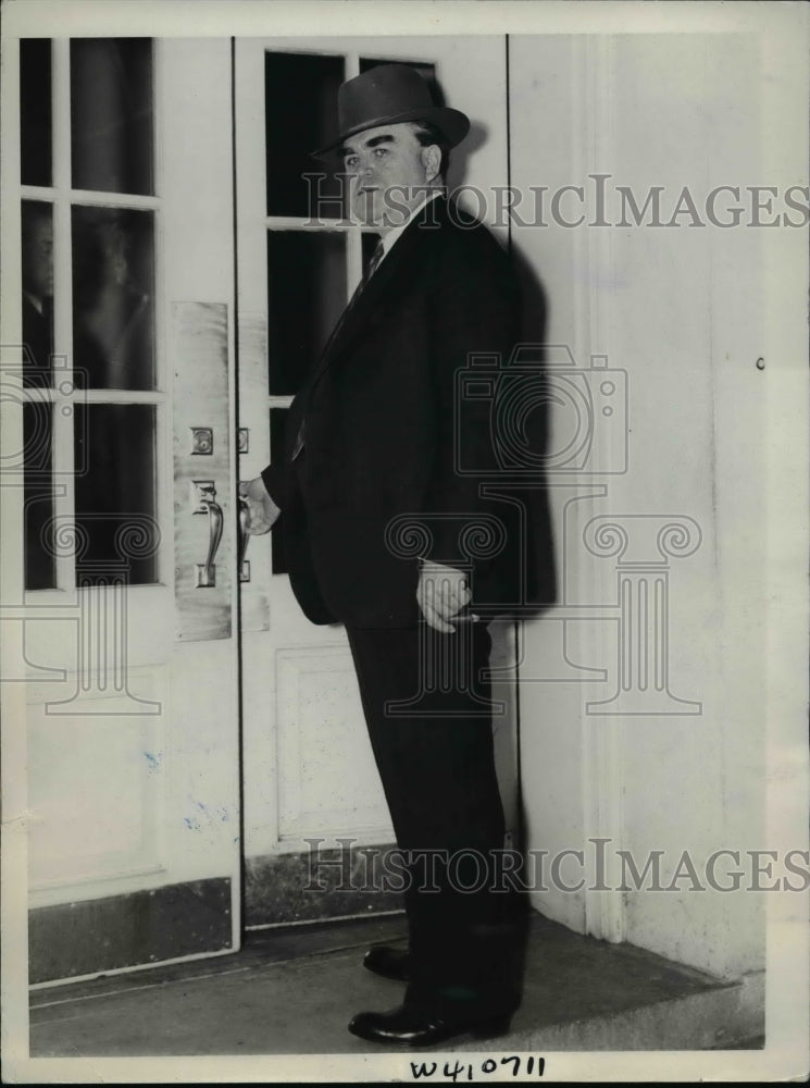 1937 Press Photo John L Lewis of CIO Visits President Roosevelt White House-Historic Images