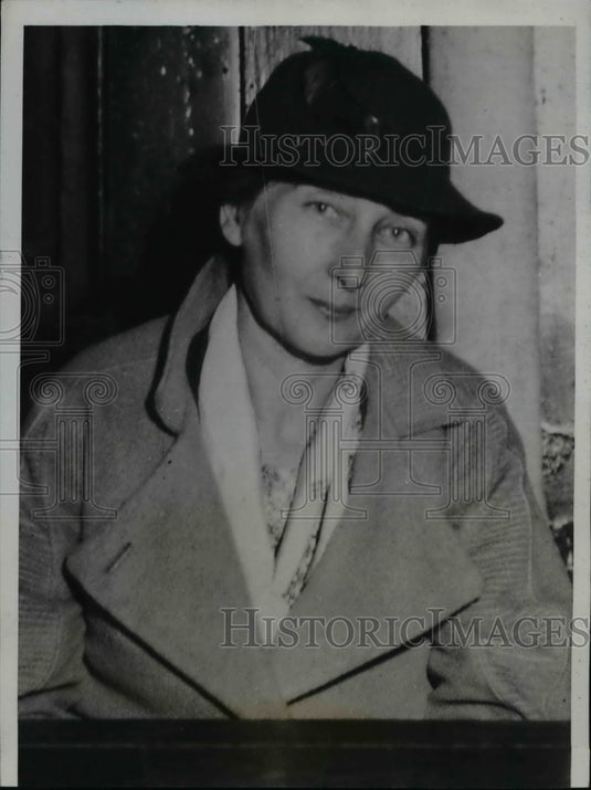 1934 Press Photo Mrs Theo Herney Sherman Arrested in Bert Callahan Murder, IND - Historic Images