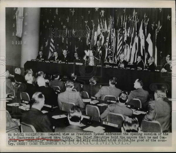 Press Photo Pres Truman Addressed Opening Session of U.S. Conference o ...