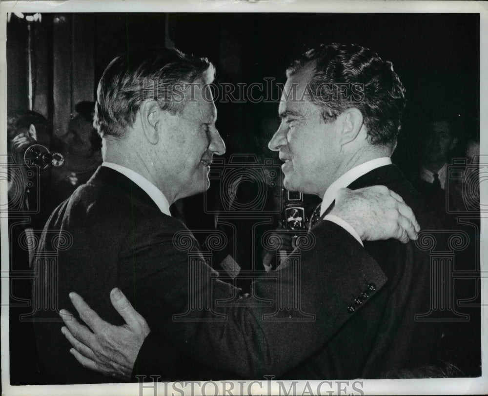 1968 Press Photo Gov Nelson Rockefeller & Richard Nixon Vying for Presidency - Historic Images