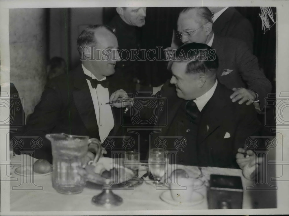 1936 Press Photo Harold Hoffman, Leon Goslin @ Sports Writers Association Dinner - Historic Images