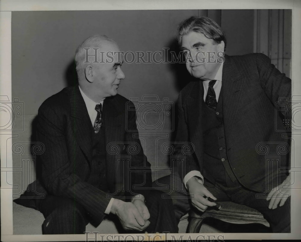 1941 Press Photo Philip Murray & John L Lewis Meet at Hotel Biltmore - Historic Images