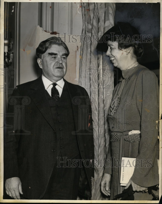 1938 Press Photo Mrs. Roosevelt & John L Lewis - Historic Images