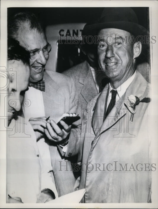 1954 Press Photo Adlai Stevenson Presidential candidate in Denver Co - Historic Images