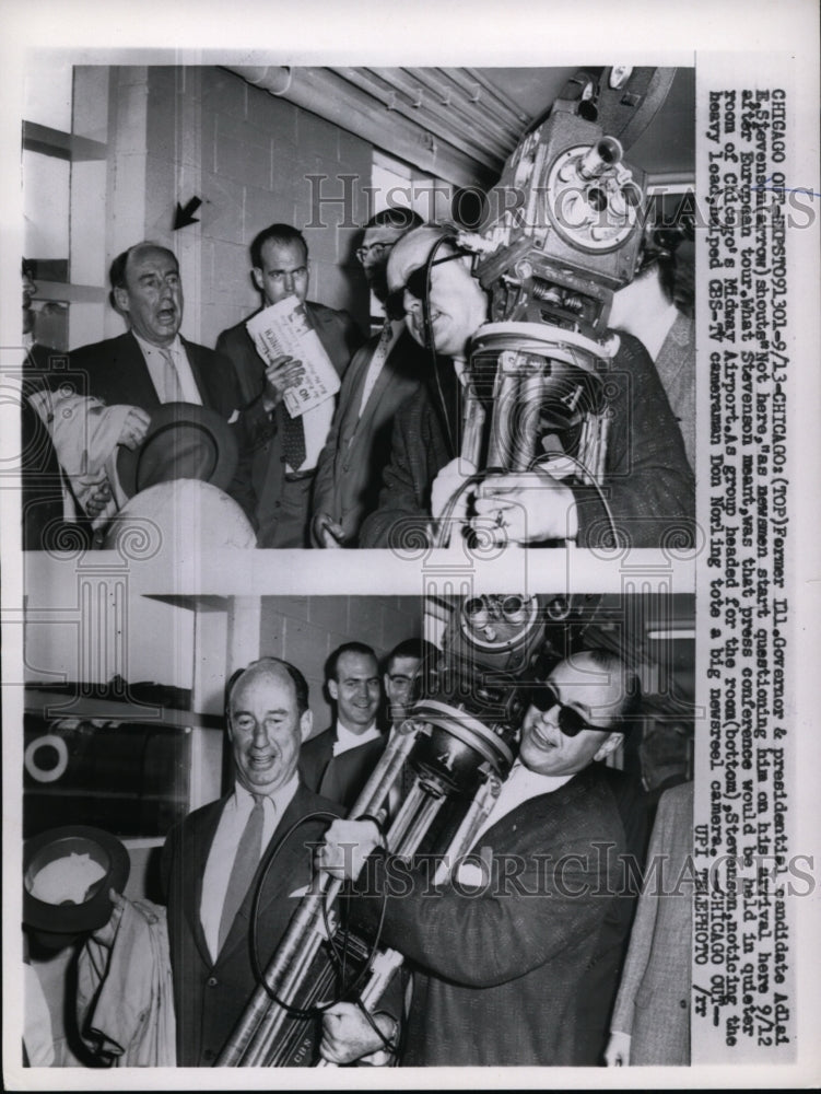 1958 Press Photo Presidential candidate Adlai Stevenson in Chicago - Historic Images