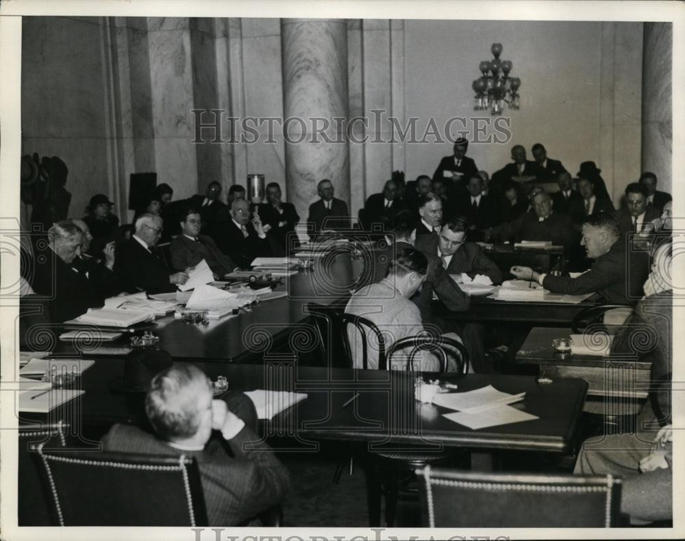 1935 Press Photo General Hugh Johnson Testifies in Senate Finance Committee - Historic Images