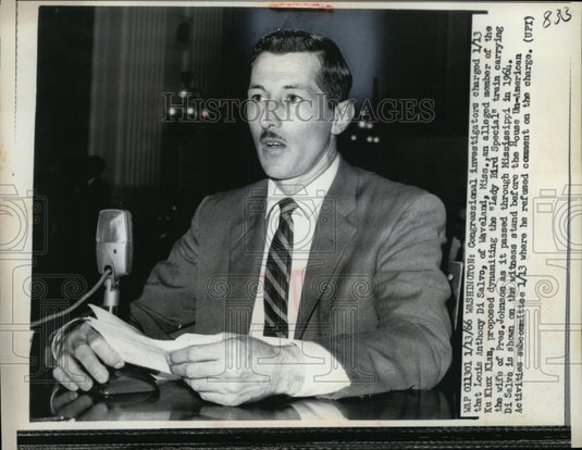 1966 Press Photo Louis Anthony Di Salvo Accused of Planning to Bomb Pres' Wife - Historic Images