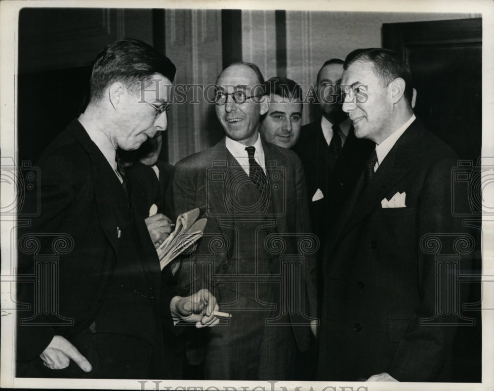 1938 Press Photo Robert Jackson at Postmaster James Farley Biltmore Hotel Lunch - Historic Images