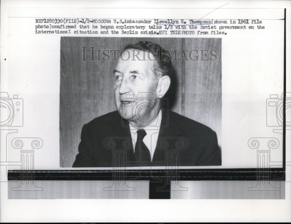 1962 Press Photo US Ambassador Llewellyn Thompson Confirms Speaking to Soviets - Historic Images