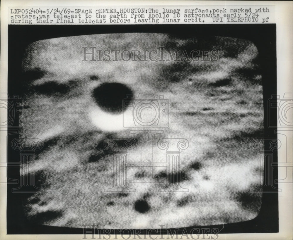 1969 Houston Lunar surface pock marked with craters  - Historic Images