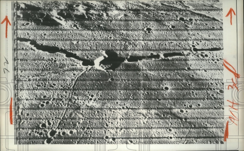 1967 Hampton VA Crater Hyginus in photo taken by Lunar Orbiter III - Historic Images