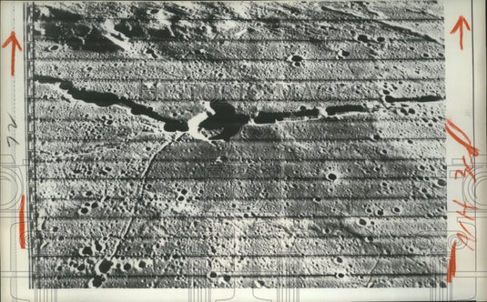 1967 Hampton VA Crater Hyginus in photo taken by Lunar Orbiter III - Historic Images