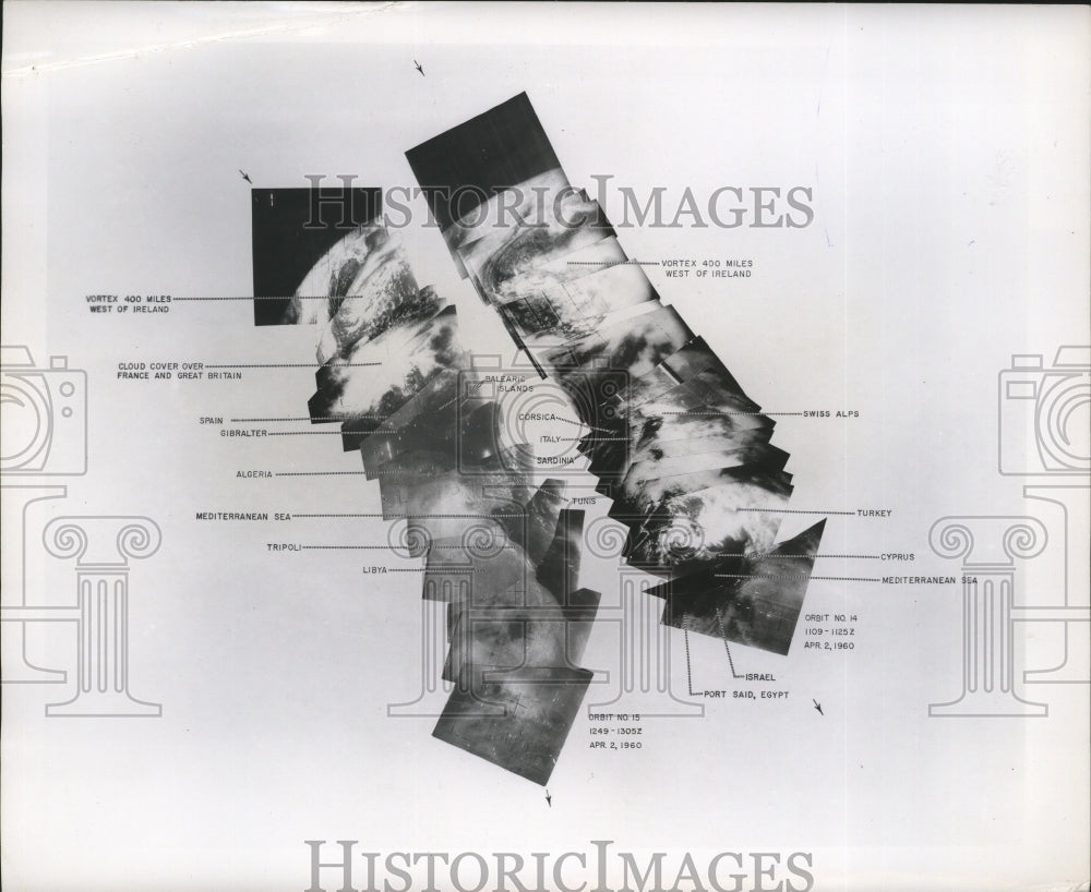 1968 Graphic showing locations on the moon  - Historic Images