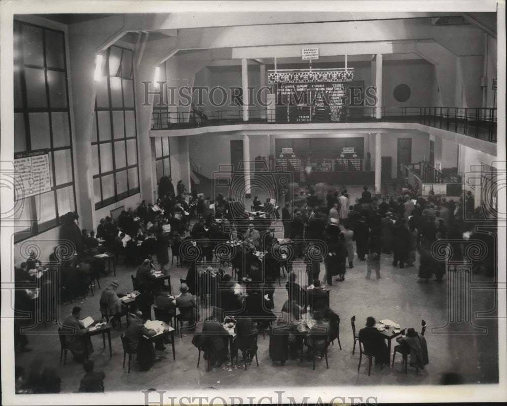 1938 Paris Popular dining room where greyhound racing fans gather - Historic Images