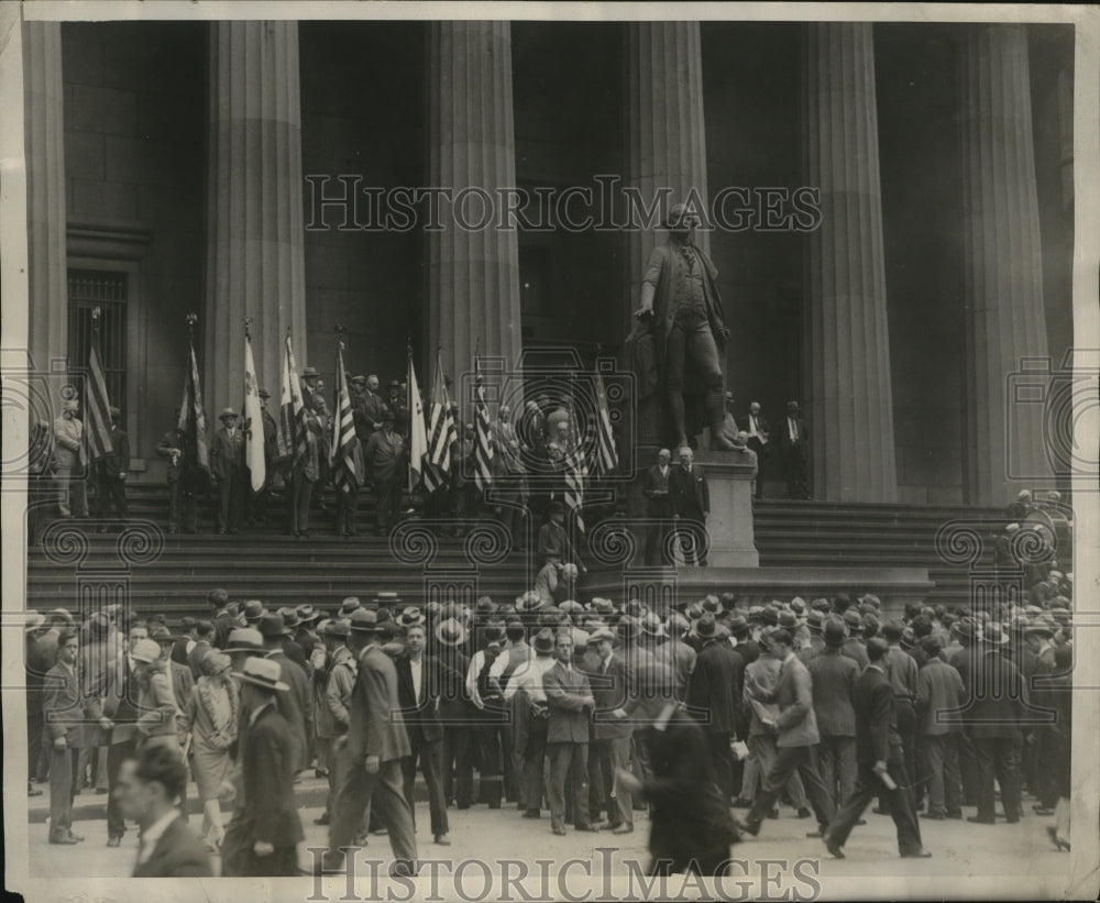 1929 Press Photo New York Hon Joseph Lawson addresses crowd at Sub Treasury-Historic Images