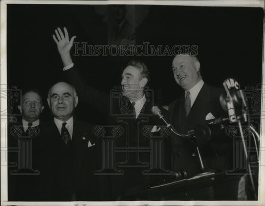 1940 Press Photo New York Gov Herbert Lehman Sen James Mead & James Farley - Historic Images