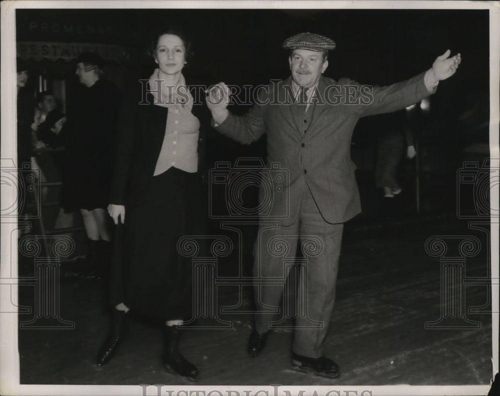 1938 Press Photo Morton Schwartz & CL Lawrence at Rockefeller Plaza, New York - Historic Images