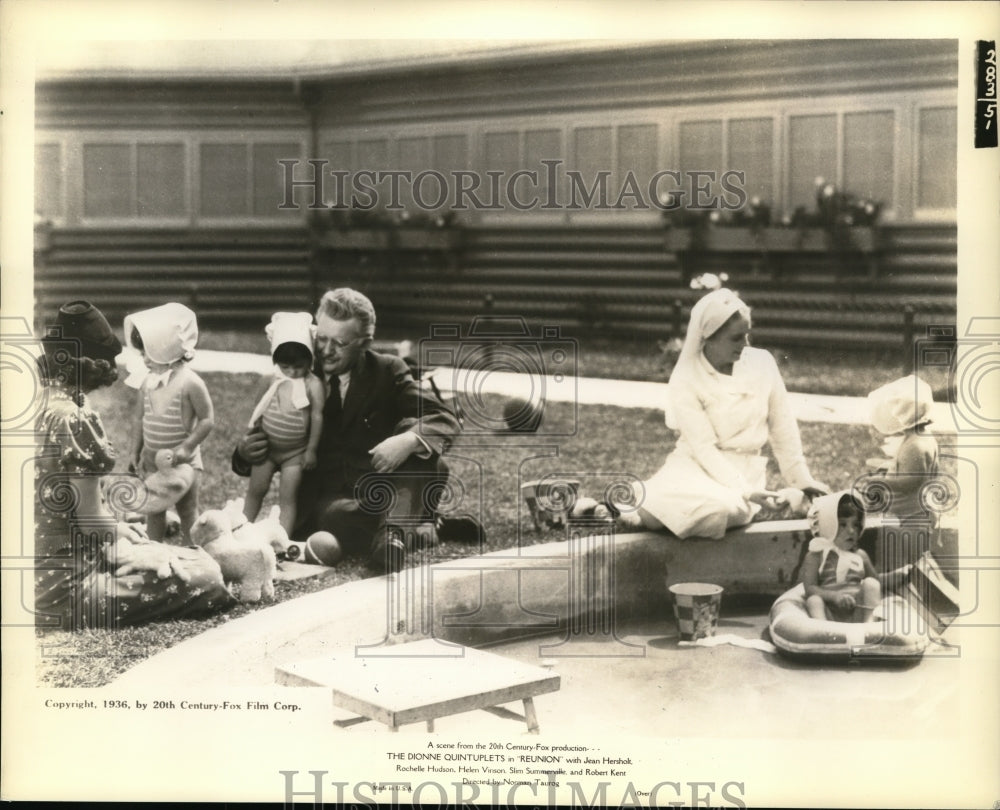 1936 Press Photo Scene from film Reunion starring Jean Hersholt - nera10613 - Historic Images