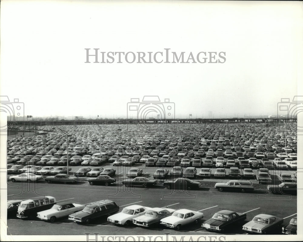 Press Photo Cars in a parking lot, by Ewing Galloway - nera12176 - Historic Images