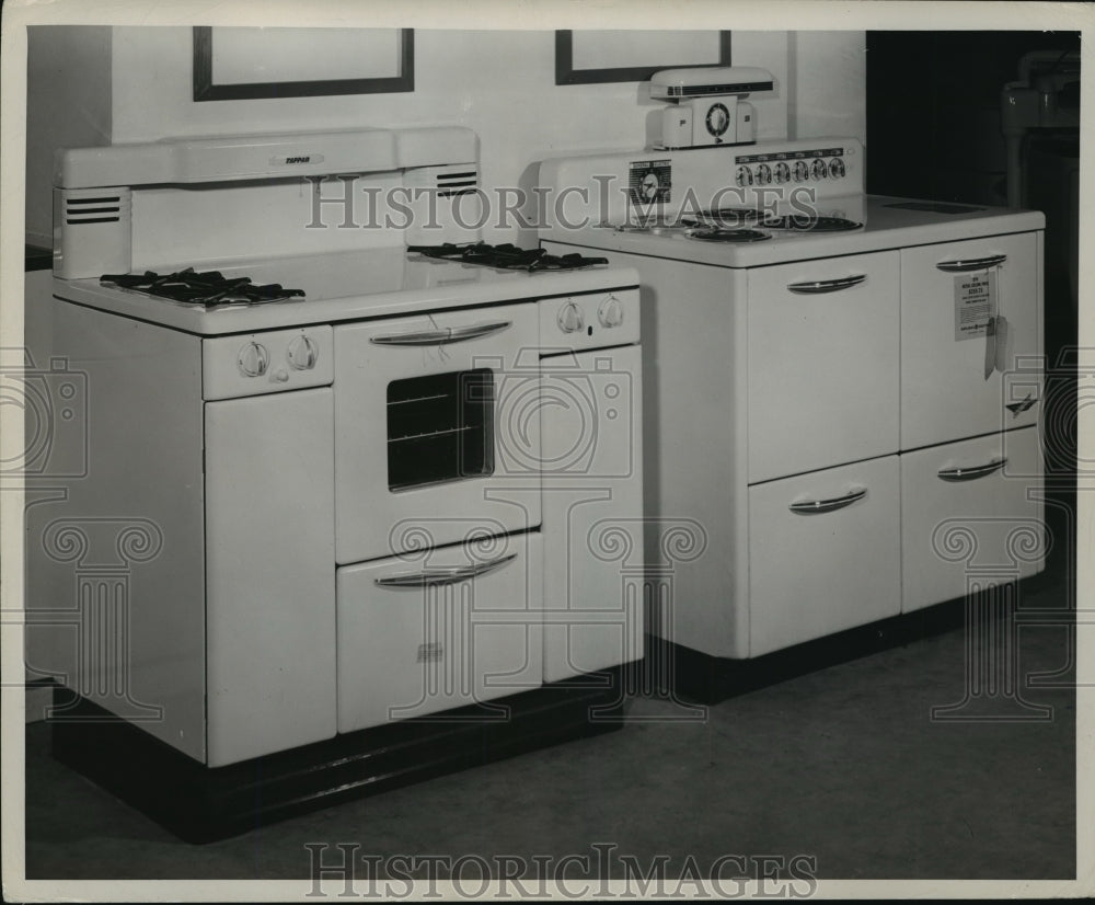 Press Photo Two kitchen stoves - nera12198 - Historic Images