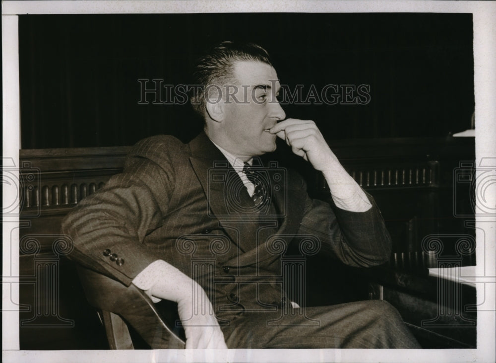 1937 Press Photo Al Simmons of Washington Senators at Senatorial Hearing - Historic Images