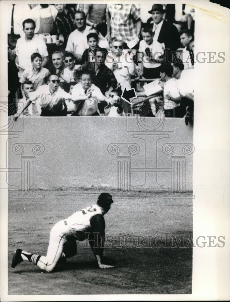 1963 Press Photo Cleveland Indians Rightfielder Al Luplow Versus Yankees - Historic Images