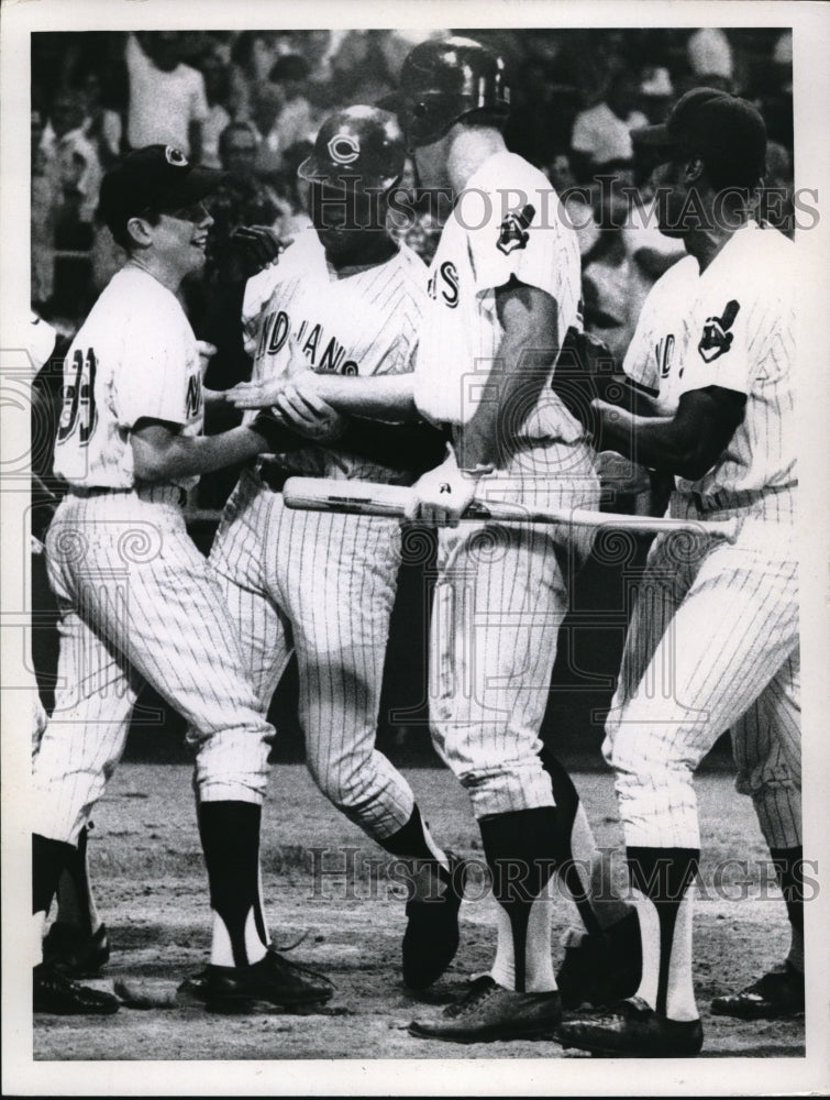 1970 Press Photo Ray Foster Indians After Game Winning Home Run - nes00235 - Historic Images