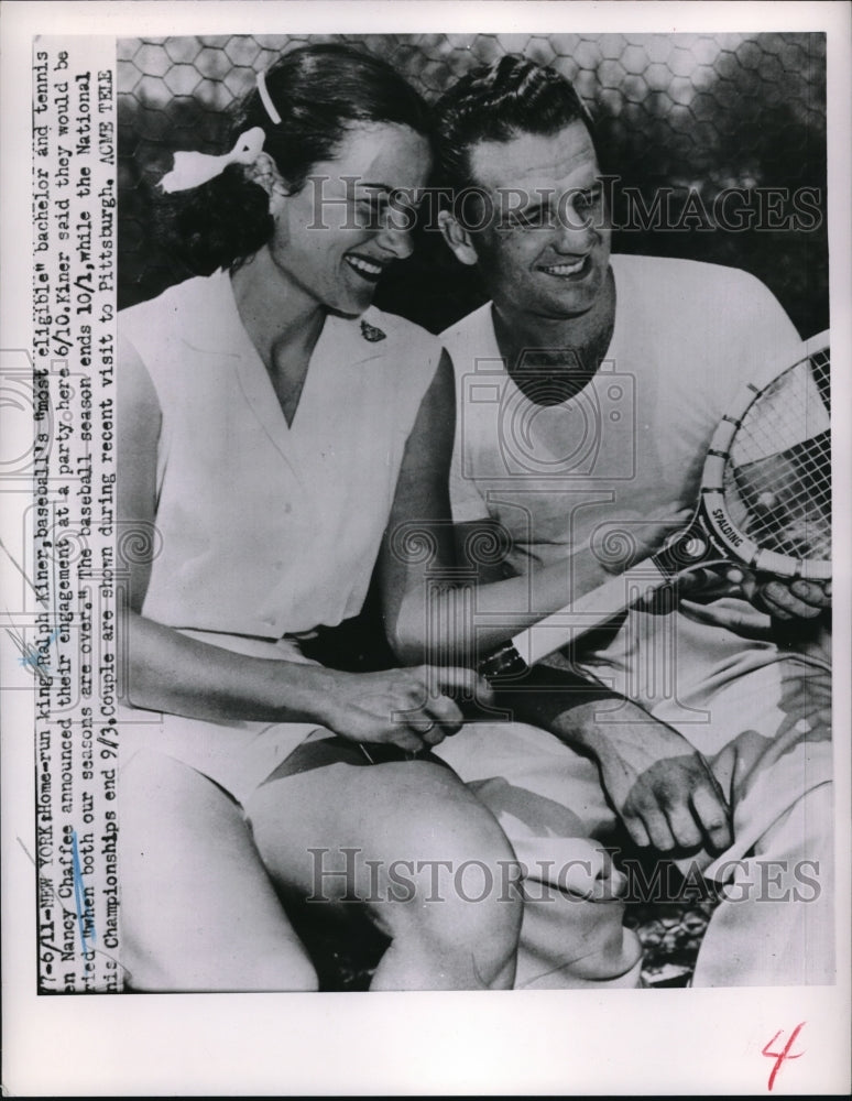 1951 Press Photo Pittsburgh Pirates Ralph Kiner & Nancy Chaffee - nes00288 - Historic Images